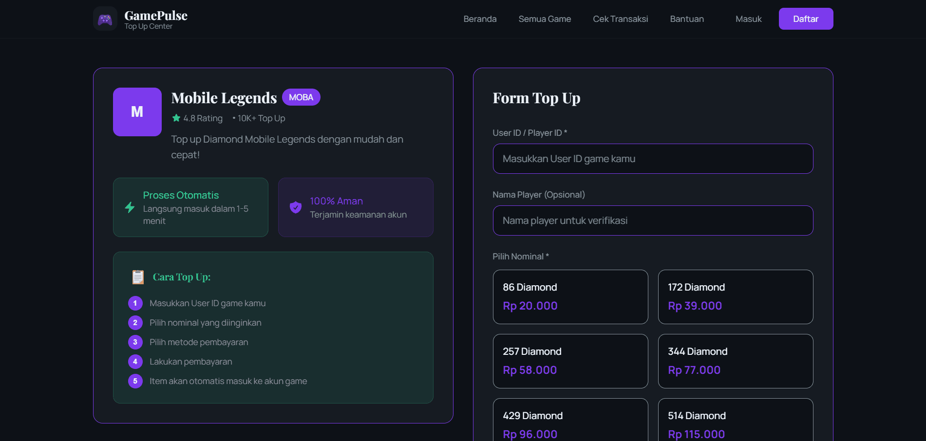 Website Top-Up Game - Image 2